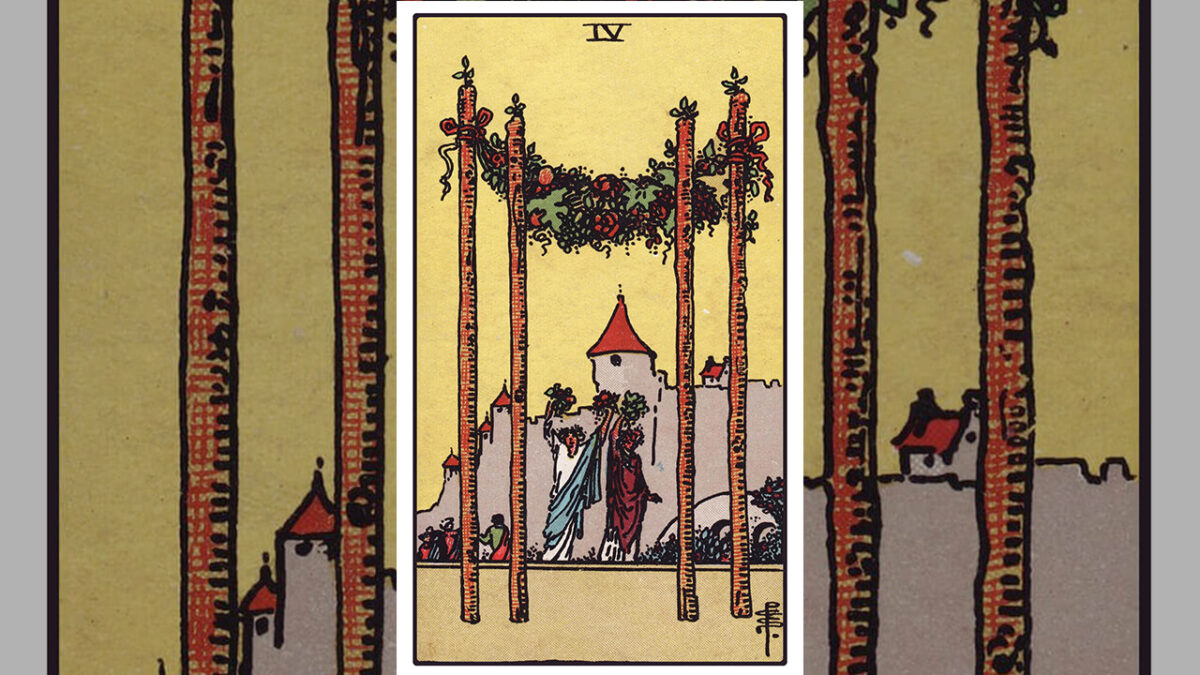 Four of Wands Tarot Card Meaning: Upright, Reversed, Love & Career