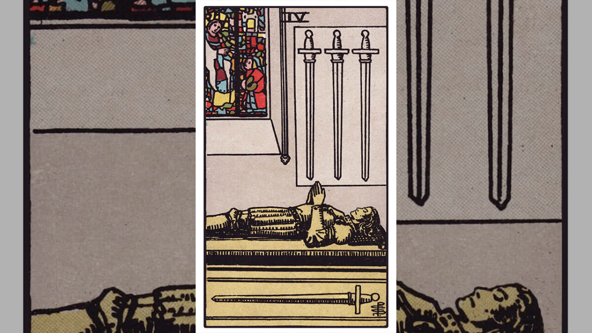 Four of Swords Tarot Card Meaning: Upright, Reversed, Love & Career