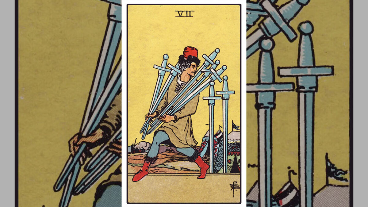 Seven of Swords Tarot Card Meaning: Upright, Reversed, Love & Career