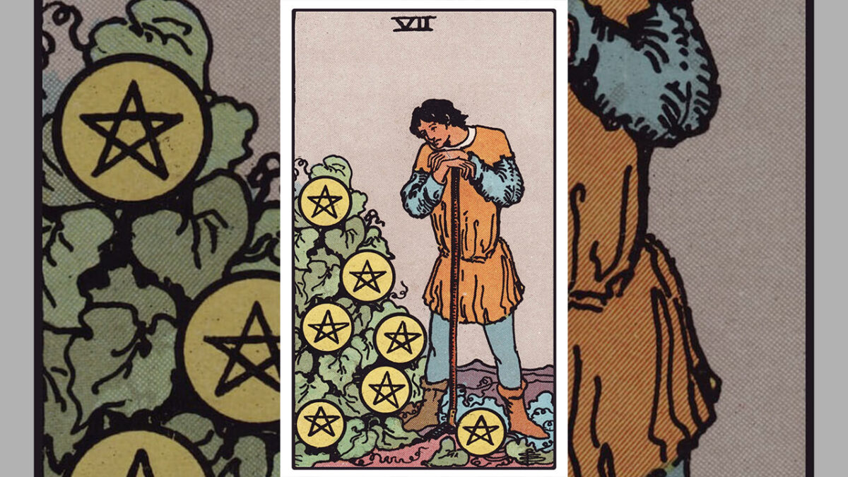 Seven of Pentacles Tarot Card Meaning: Upright, Reversed, Love & Career