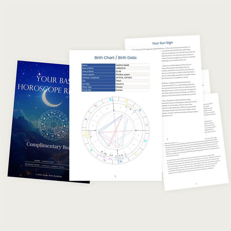 Preview of the free personalized horoscope reading